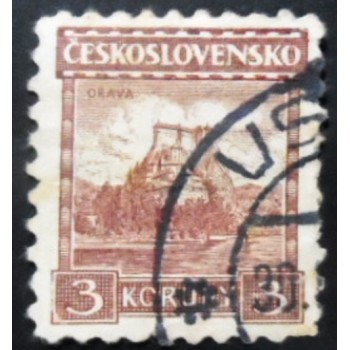 Selo postal da Tchecoslováquia de 1936 Orava Castle