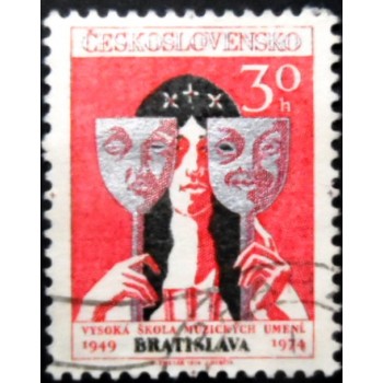 Selo postal da Tchecoslováquia de 1974 Bratislava Academy