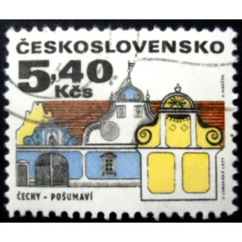 Selo postal da Tchecoslováquia de 1971 Bohemia Pošumaví