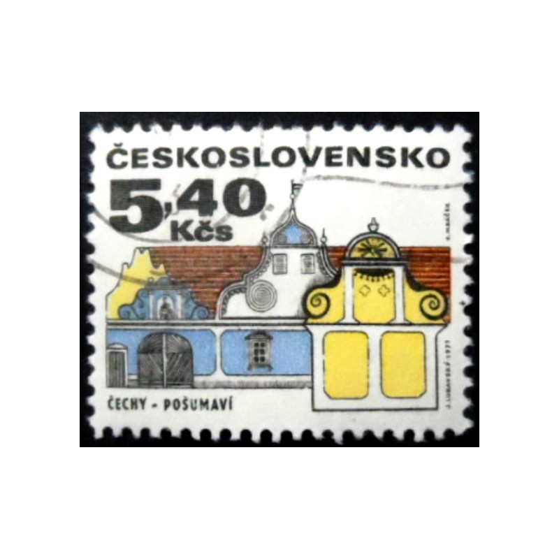 Selo postal da Tchecoslováquia de 1971 Bohemia Pošumaví