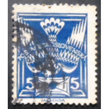 Selo postal da Tchecoslováquia de 1920 Dove 5