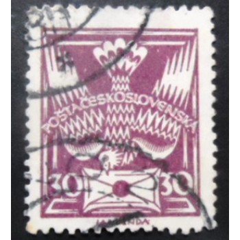 Selo postal da Tchecoslováquia de 1925 Dove 30