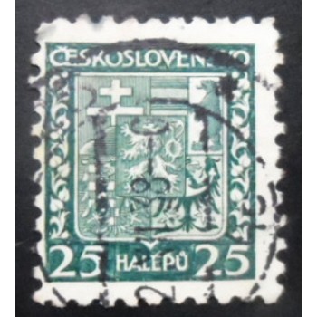 Selo postal da Tchecoslováquia de 1929 Coat of Arms 25