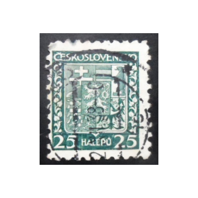 Selo postal da Tchecoslováquia de 1929 Coat of Arms 25