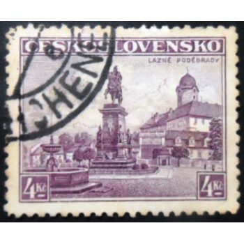 Selo postal da Tchecoslováquia de 1936 Poděbrady