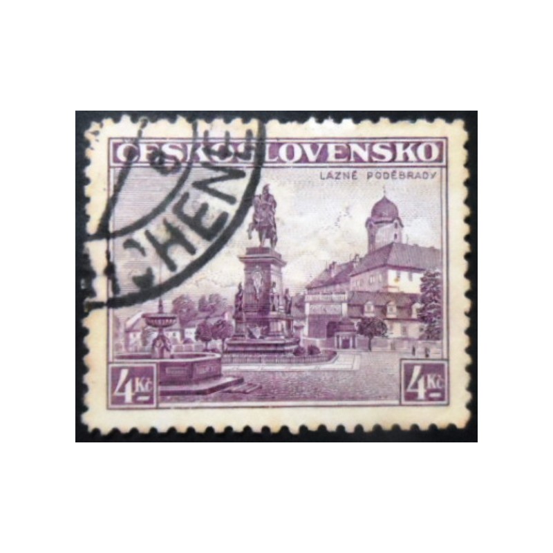 Selo postal da Tchecoslováquia de 1936 Poděbrady