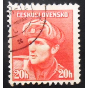 Selo postal da Tchecoslováquia de 1945 Captain Otakat Jaro