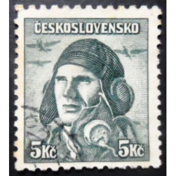 Selo postal da Tchecoslováquia de 1945 Staff captain Alois Vašátko