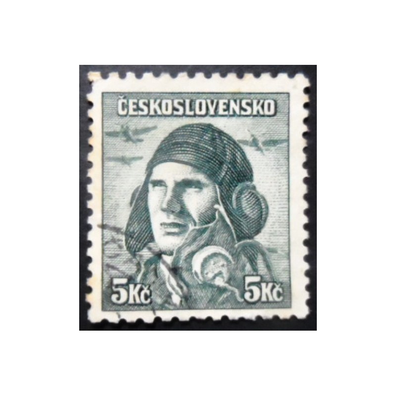 Selo postal da Tchecoslováquia de 1945 Staff captain Alois Vašátko