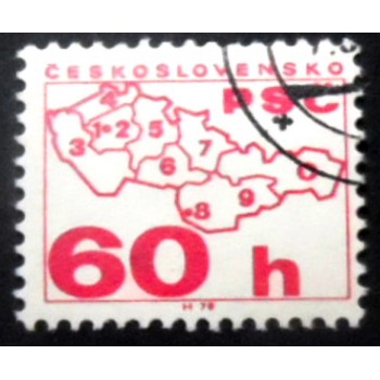 Selo postal da Tchecoslováquia de 1976 Postal Code Campaign 60