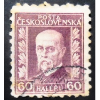 Imagem similar à do selo postal da Tchecoslováquia de 1925 Tomáš Garrigue Masaryk 60