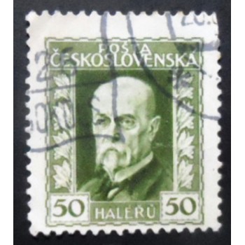 Imagem similar à do selo postal da Tchecoslováquia de 1925 Tomáš Garrigue Masaryk 50