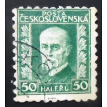 Selo postal da Tchecoslováquia de 1926 Tomáš Garrigue Masaryk 50 U