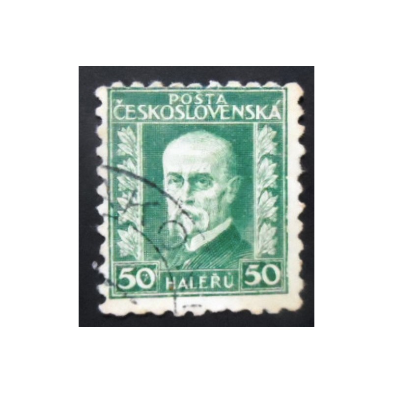 Selo postal da Tchecoslováquia de 1926 Tomáš Garrigue Masaryk 50 U