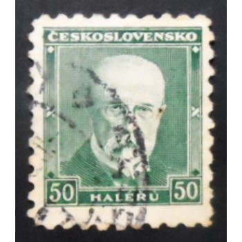 Selo postal da Tchecoslováquia de 1930 Tomáš Garrigue Masaryk 50