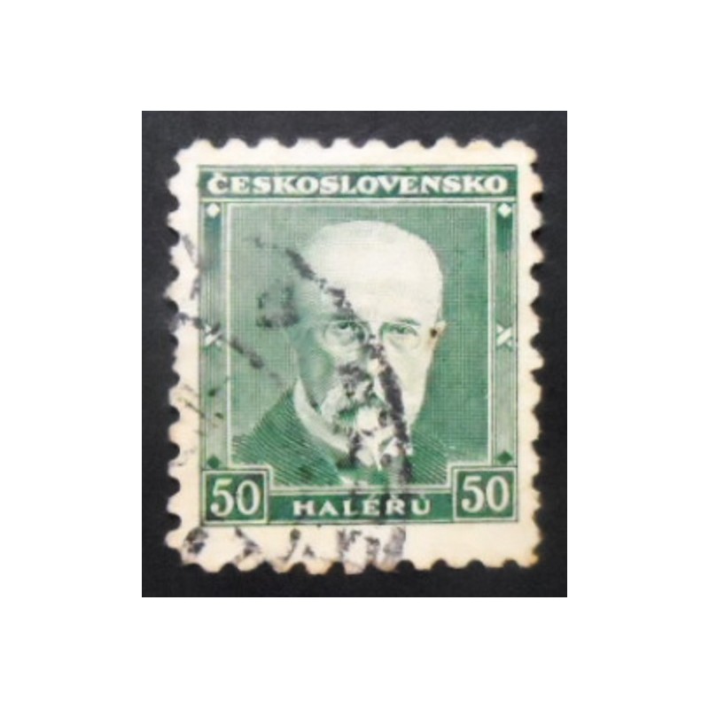 Selo postal da Tchecoslováquia de 1930 Tomáš Garrigue Masaryk 50