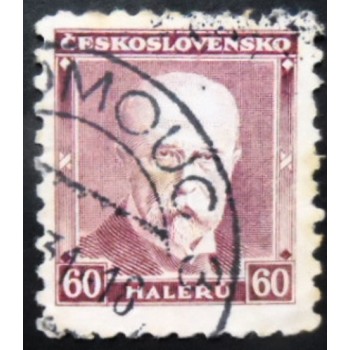 Imagem similar à do selo postal da Tchecoslováquia de 1930 Tomáš Garrigue Masaryk 60