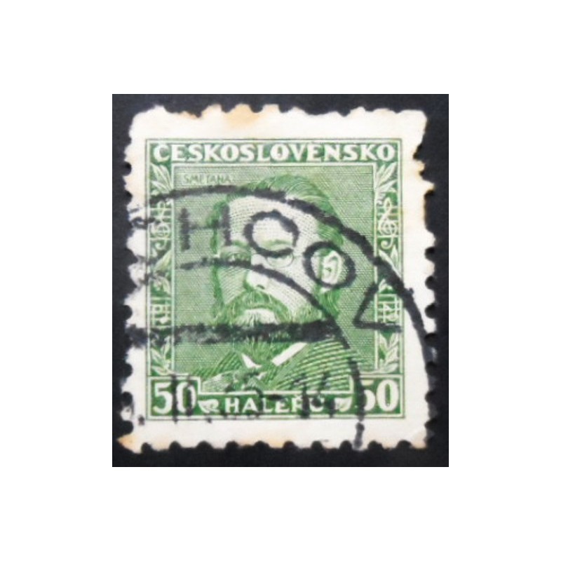 Selo postal da Tchecoslováquia de 1934 Bedřich Smetana