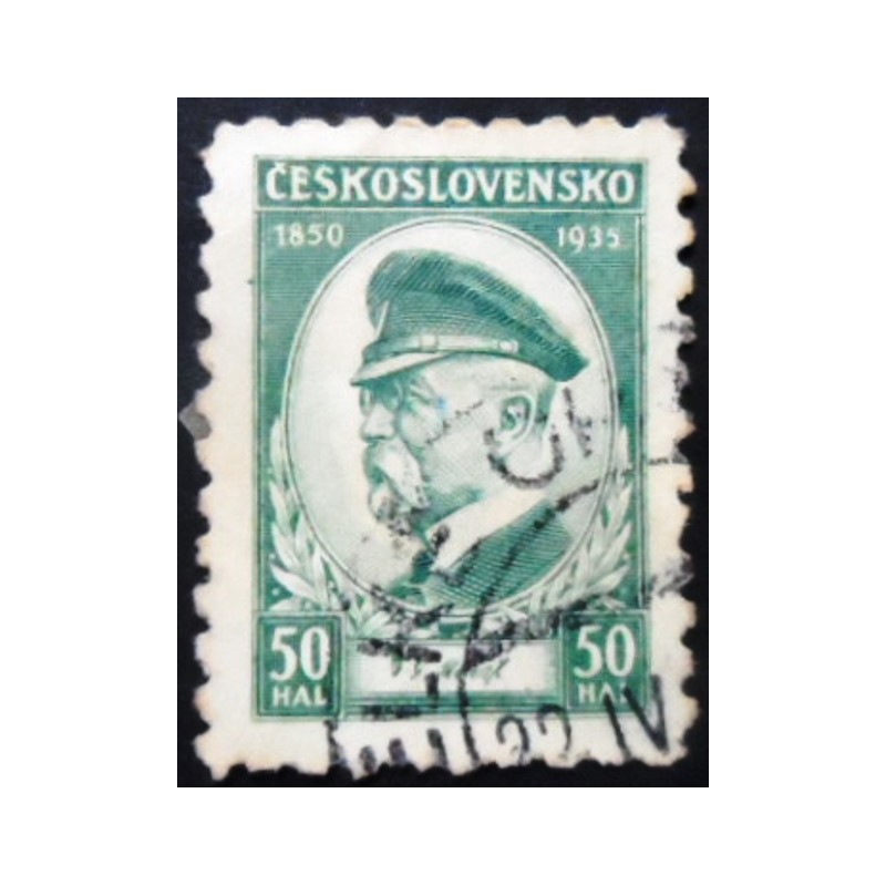 Selo postal da Tchecoslováquia de 1935 Thomas Garrigue Masaryk 50