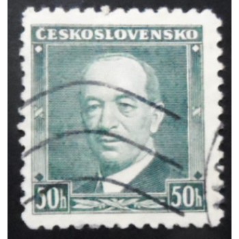 Imagem similar à do selo postal da Tchecoslováquia de 1936 Dr Edvard Beneš