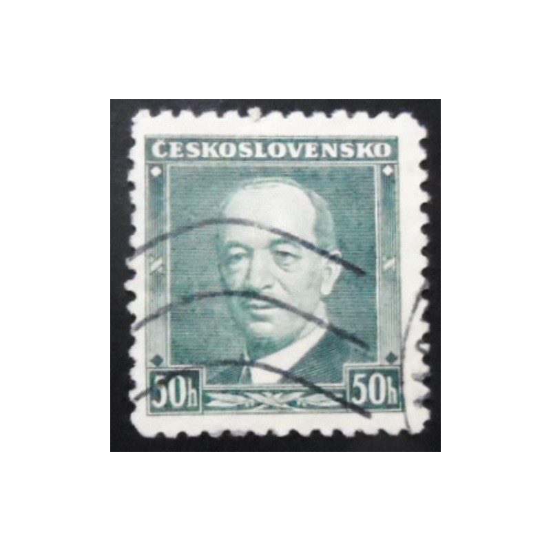 Imagem similar à do selo postal da Tchecoslováquia de 1936 Dr Edvard Beneš