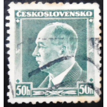 Imagem similar à do selo postal da Tchecoslováquia de 1936 Dr Edvard Beneš 50