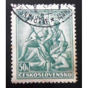 Selo postal da Tchecoslováquia de 1937 Battle at Zborov Ukraine