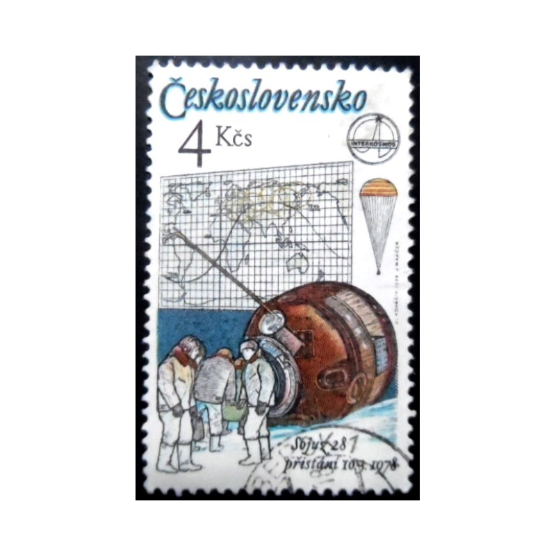 Selo postal da Tchecoslováquia de 1979 Soyuz 28