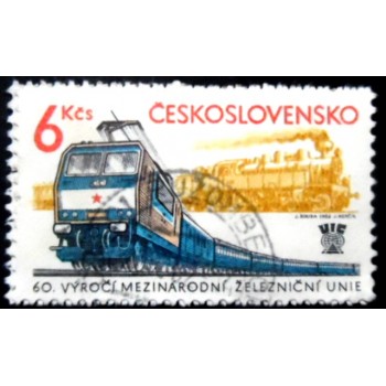 Selo postal da Tchecoslováquia de 1982 International Railways Union