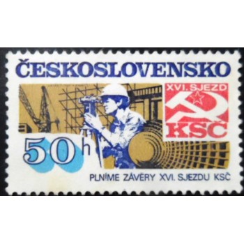 Selo postal da Tchecoslováquia de 1983 Surveyor