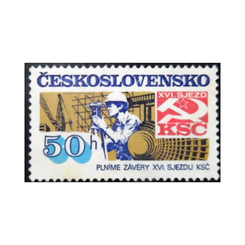 Selo postal da Tchecoslováquia de 1983 Surveyor