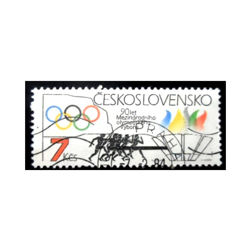 Selo postal da Tchecoslováquia de 1984 International Olympic Committee