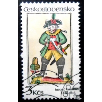 Selo postal da Tchecoslováquia de 1984 Jack of Clubs