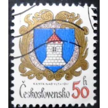 Selo postal da Tchecoslováquia de 1985 Kamyk nad Vltavou