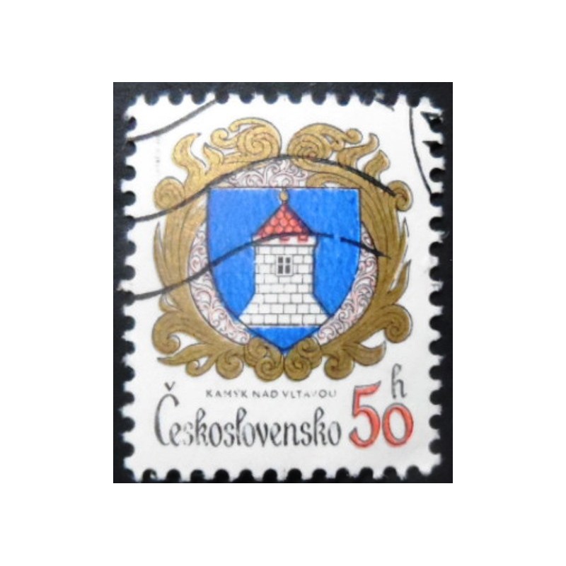 Selo postal da Tchecoslováquia de 1985 Kamyk nad Vltavou