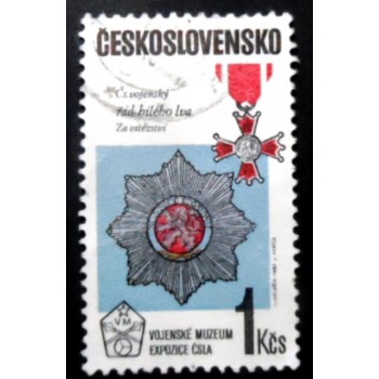 Selo postal da Tchecoslováquia de 1985 Za Vitezstvi Order