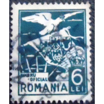 Imagem do Selo postal da Romênia de 1929 Eagle Carrying Coats of Arms 6