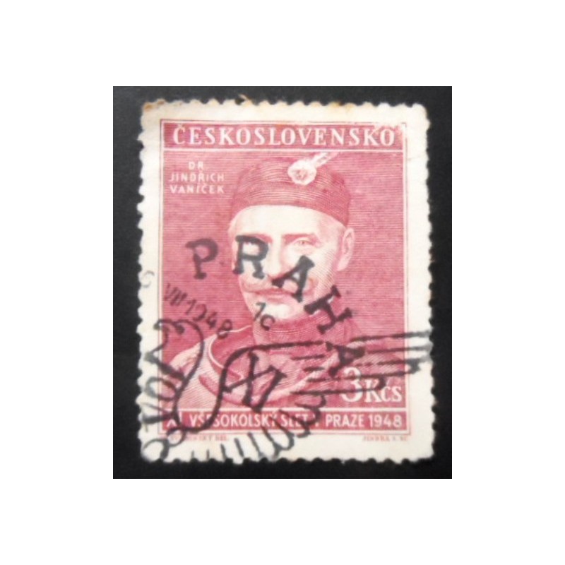 Selo postal da Tchecoslováquia de 1948 Jindřich Vaníček