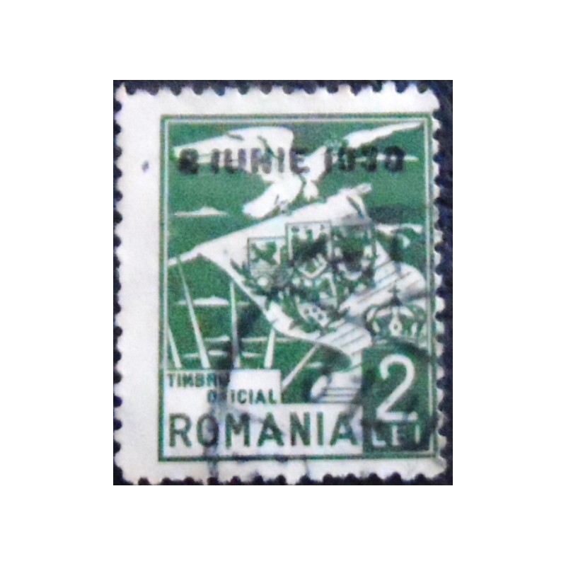 Imagem do Selo postal da Romênia de 1929 Eagle Carrying Coats of Arms 2