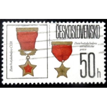 Selo postal da Tchecoslováquia de 1987 Gold Stars of Socialist Labor