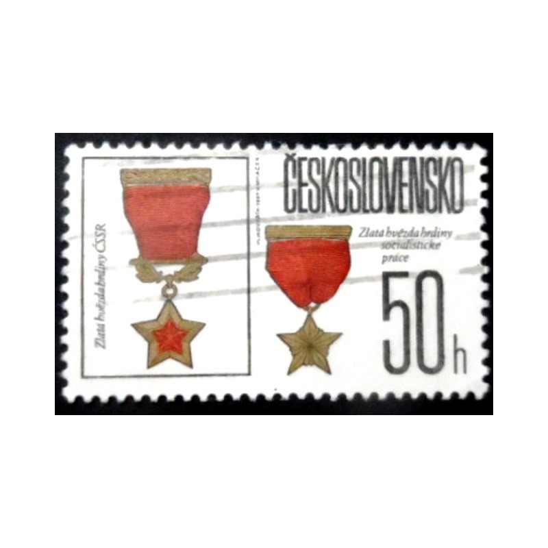 Selo postal da Tchecoslováquia de 1987 Gold Stars of Socialist Labor