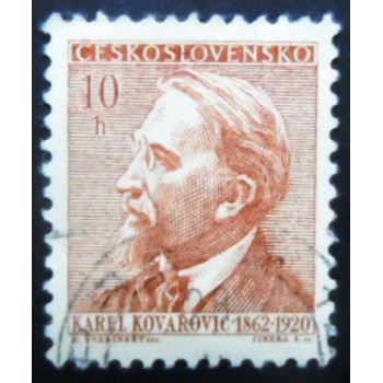 Selo postal da Tchecoslováquia de 1962 Karel Kovařovic 10