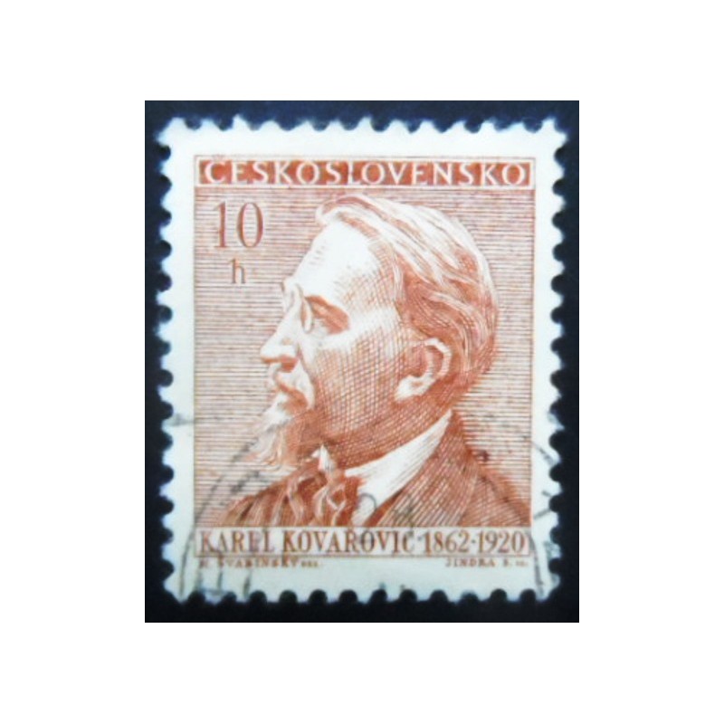 Selo postal da Tchecoslováquia de 1962 Karel Kovařovic 10