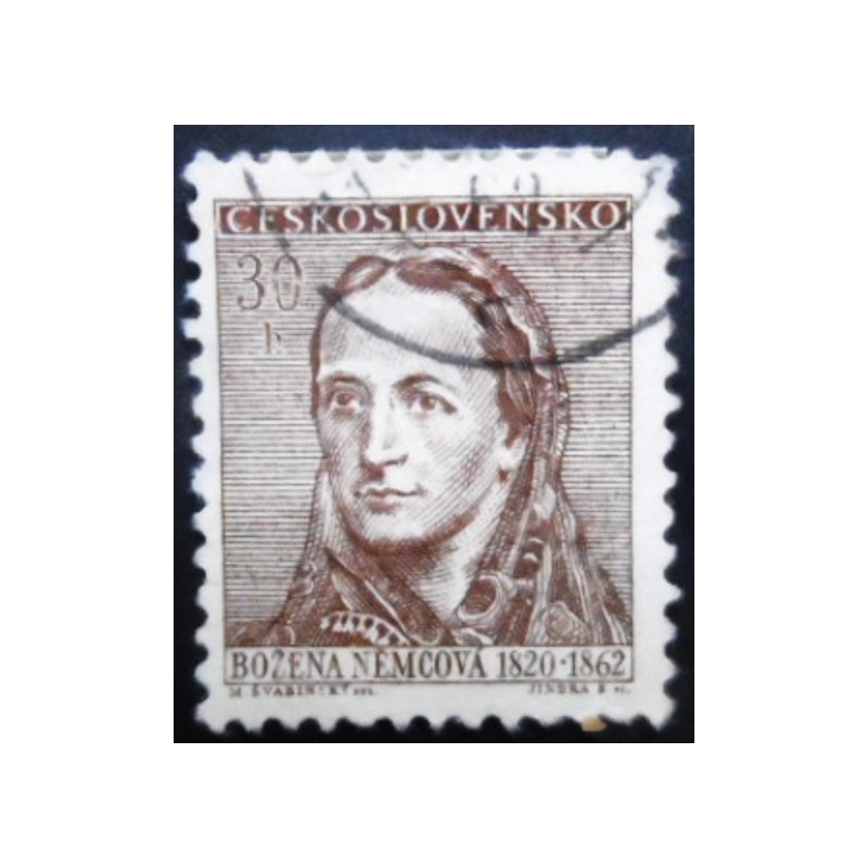 Selo postal da Tchecoslováquia de 1962 Božena Němcová