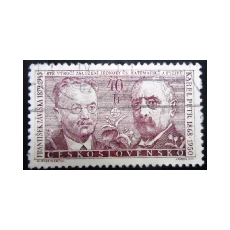 Selo postal da Tchecoslováquia de 1962 František Záviška and Karel Petr