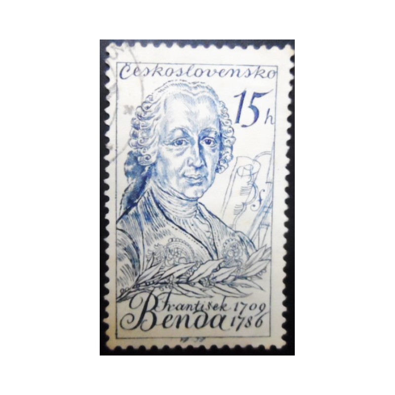 Selo postal da Tchecoslováquia de 1959 Frantisek Benda