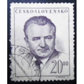 Selo postal da Tchecoslováquia de 1949 Klement Gottwald 20