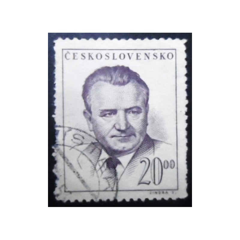 Selo postal da Tchecoslováquia de 1949 Klement Gottwald 20