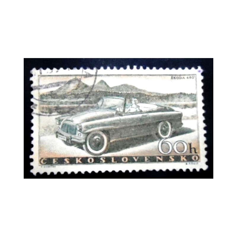 Selo postal da Tchecoslováquia de 1958 Škoda 450