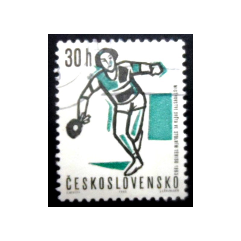 Selo postal da Tchecoslováquia de 1963 Table tennis